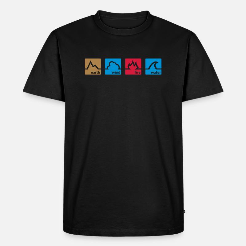 Erde Wind Feuer Wasser - Männer Premium Bio T-Shirt - Schwarz