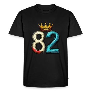 82 Nombre Couronne - T-shirt Premium bio Homme - noir - Devant - Nico (187cm)