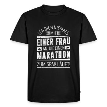 Course à pied et jogging | Femme et marathon - T-shirt Premium bio Homme - noir - Devant - Nico (187cm)