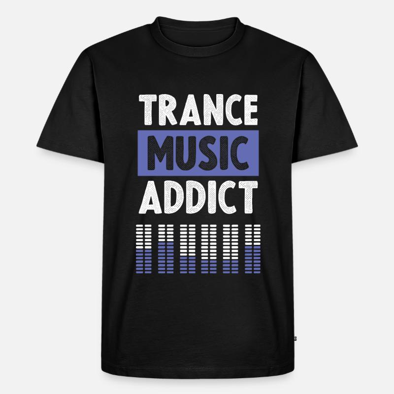 trance süchtig - Männer Premium Bio T-Shirt - Schwarz
