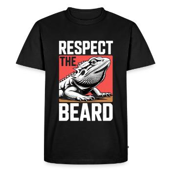 Respectez la barbe ! Terraristiques de reptiles dragon barbu - T-shirt Premium bio Homme - noir - Devant - Nico (187cm)