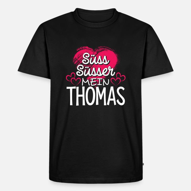 THOMAS - süss - Männer Premium Bio T-Shirt - Schwarz