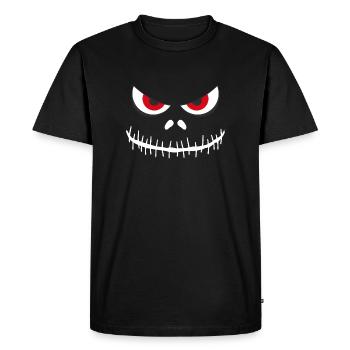 Cadeau déguisement effrayant yeux Halloween visage rouge - T-shirt Premium bio Homme - noir - Devant - Nico (187cm)