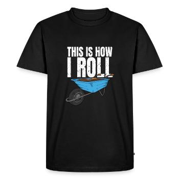 Voici comment je roule - jardiniers associés - T-shirt Premium bio Homme - noir - Devant - Nico (187cm)