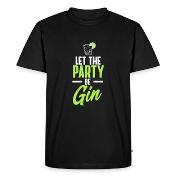Let the party be gin - fun word game - Men's Premium Organic T-Shirt - black - Front - Nico (187cm)