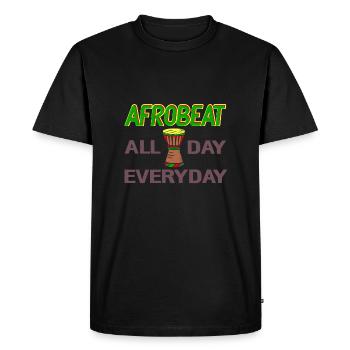 Afrobeat all day, every day - Men's Premium Organic T-Shirt - black - Front - Nico (187cm)