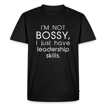 Je ne suis pas Bossy - T-shirt Premium bio Homme - noir - Devant - Nico (187cm)