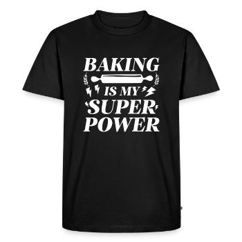 Baking Is My Superpower - Men's Premium Organic T-Shirt - black - Front - Nico (187cm)