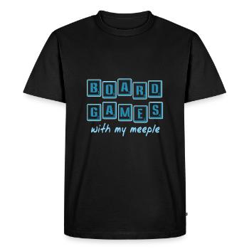 Jeux de société avec mon pion - T-shirt Premium bio Homme - noir - Devant - Nico (187cm)