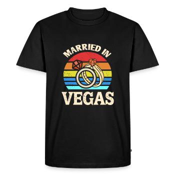 Married in Vegas - Men's Premium Organic T-Shirt - black - Front - Nico (187cm)