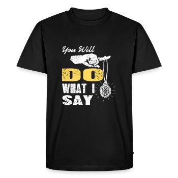Vous ferez ce que je dis hypnose - T-shirt Premium bio Homme - noir - Devant - Nico (187cm)