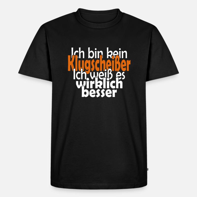 Klugscheißer - Männer Premium Bio T-Shirt - Schwarz