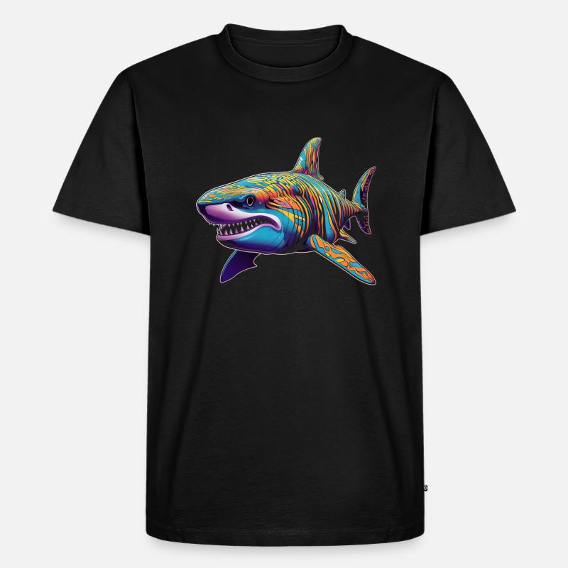 Hai - Männer Premium Bio T-Shirt - Schwarz