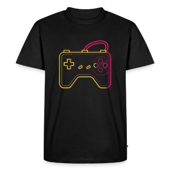 Retro Gaming Controller - Men's Premium Organic T-Shirt - black - Front - Nico (187cm)