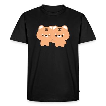 Couple de tigres - T-shirt Premium bio Homme - noir - Devant - Nico (187cm)