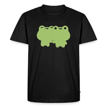 Couple de grenouilles - T-shirt Premium bio Homme - noir - Devant - Nico (187cm)