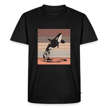 Baleine océan mer vie fruits de mer cadeau - T-shirt Premium bio Homme - noir - Devant - Nico (187cm)