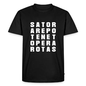 Sator Arepo Tenet Opera Rotas - T-shirt Premium bio Homme - noir - Devant - Nico (187cm)