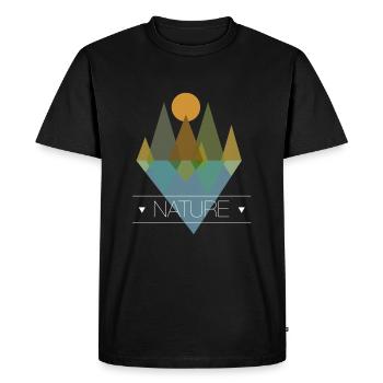 Trees on the lake - Men's Premium Organic T-Shirt - black - Front - Nico (187cm)