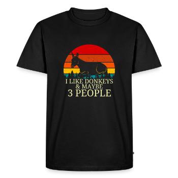L’âne - T-shirt Premium bio Homme - noir - Devant - Nico (187cm)