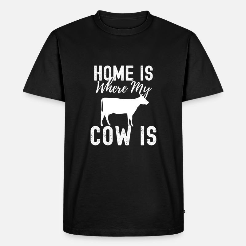 Kuh - Männer Premium Bio T-Shirt - Schwarz