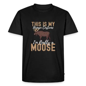 elk - Men's Premium Organic T-Shirt - black - Front - Nico (187cm)