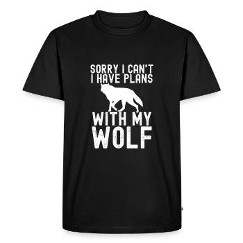wolf - Men's Premium Organic T-Shirt - black - Front - Nico (187cm)