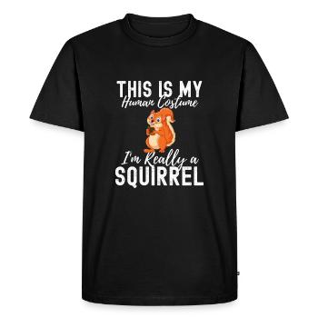 Écureuils - T-shirt Premium bio Homme - noir - Devant - Nico (187cm)