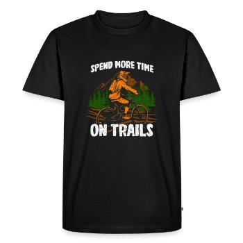 Passez plus de temps sur les sentiers - VTT Mountainbike - T-shirt Premium bio Homme - noir - Devant - Nico (187cm)
