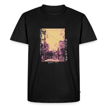 Esthétique Streetwear japonaise - T-shirt Premium bio Homme - noir - Devant - Nico (187cm)