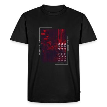 Esthétique Streetwear japonaise - T-shirt Premium bio Homme - noir - Devant - Nico (187cm)