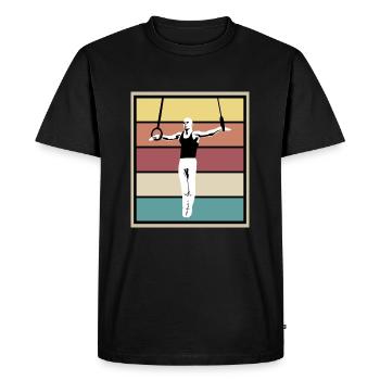 Anneaux de gymnastique masculine, gymnastes, gymnastique masculine - T-shirt Premium bio Homme - noir - Devant - Nico (187cm)