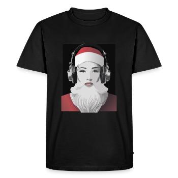 Battements de Noël - Femme au look de Père Noël - T-shirt Premium bio Homme - noir - Devant - Nico (187cm)