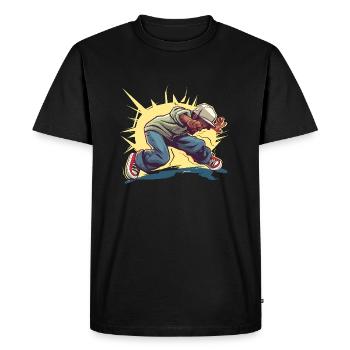Breakdancer Graphic - Men's Premium Organic T-Shirt - black - Front - Nico (187cm)