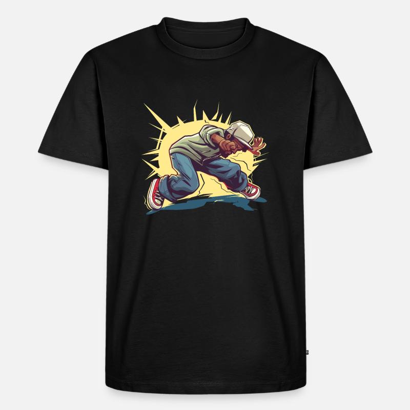 Breakdancer Grafik - Männer Premium Bio T-Shirt - Schwarz