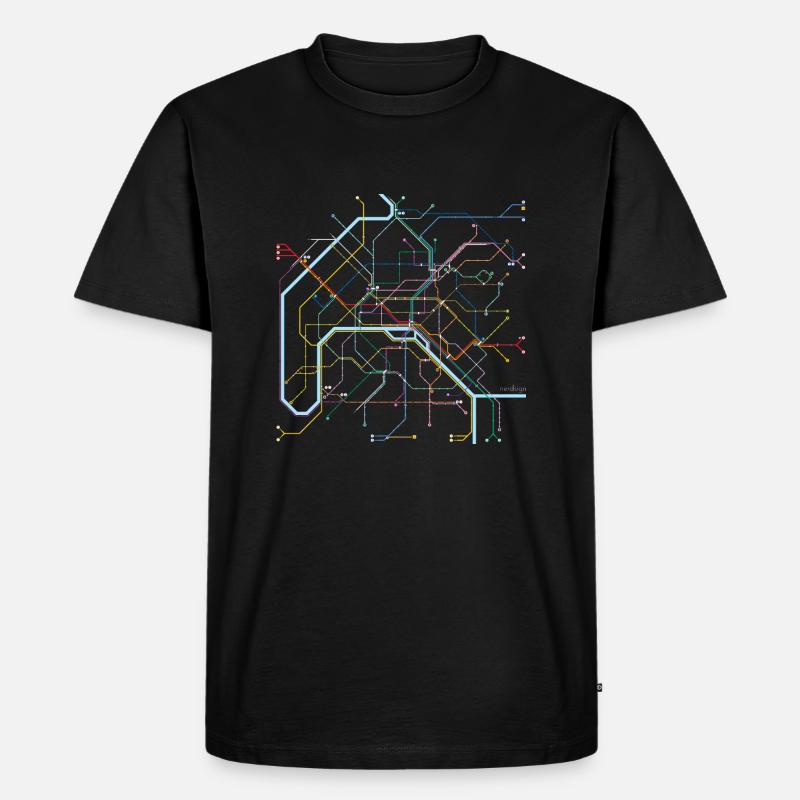 metro - Männer Premium Bio T-Shirt - Schwarz