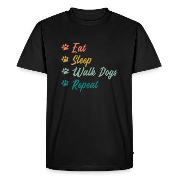 promeneur de chien promeneur de chien cadeau manger somnambule promener chiens - T-shirt Premium bio Homme - noir - Devant - Nico (187cm)