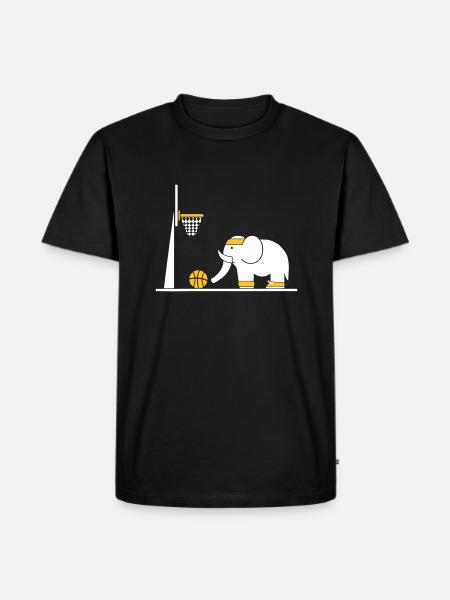 Elephant plays basketball - Men's Premium Organic T-Shirt - black