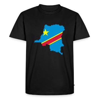Kongo Map - Men's Premium Organic T-Shirt - black - Front - Nico (187cm)