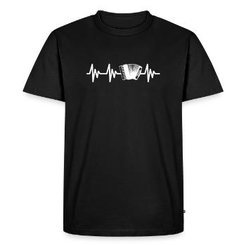 Accordéon Battement de coeur I Love Accordion - T-shirt Premium bio Homme - noir - Devant - Nico (187cm)