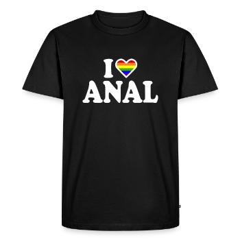I love anal - T-shirt Premium bio Homme - noir - Devant - Nico (187cm)