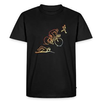 Triathlon dans un style rétro - T-shirt Premium bio Homme - noir - Devant - Nico (187cm)
