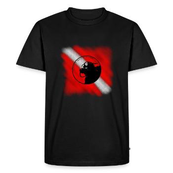 Monde aquatique - Plongeur - T-shirt Premium bio Homme - noir - Devant - Nico (187cm)