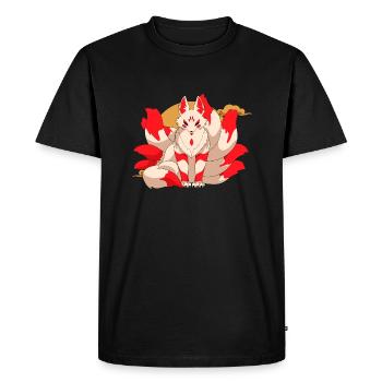 Kitsune fox - Men's Premium Organic T-Shirt - black - Front - Nico (187cm)