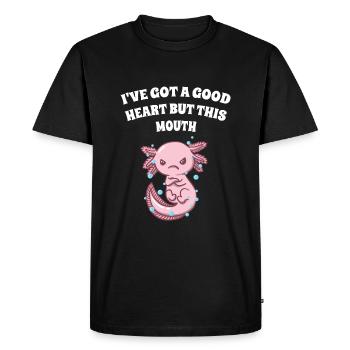 Ive Got a Good Heart But This Mouth Funny Sarkasti - Men's Premium Organic T-Shirt - black - Front - Nico (187cm)