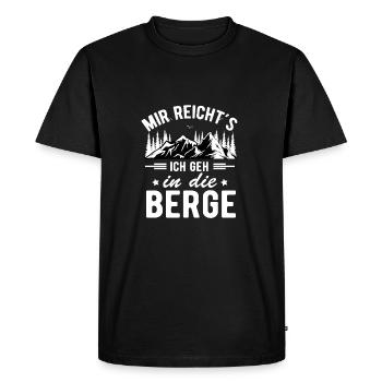 Mir reichts ich geh in die Berge - Männer Premium Bio T-Shirt - Schwarz - Vorne - Nico (187cm)