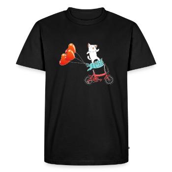 Cyclisme Chat Cycliste Vélo Chante Vélo - T-shirt Premium bio Homme - noir - Devant - Nico (187cm)