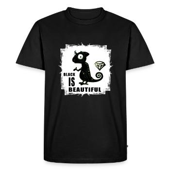beau noir préfère la tolérance noire - T-shirt Premium bio Homme - noir - Devant - Nico (187cm)