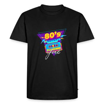 Années 80| Costume | Couleurs vives| Génération Y| Humour - T-shirt Premium bio Homme - noir - Devant - Nico (187cm)
