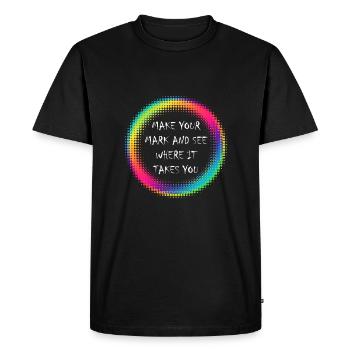 Make your mark and see where it takes youChilds - Men's Premium Organic T-Shirt - black - Front - Nico (187cm)
